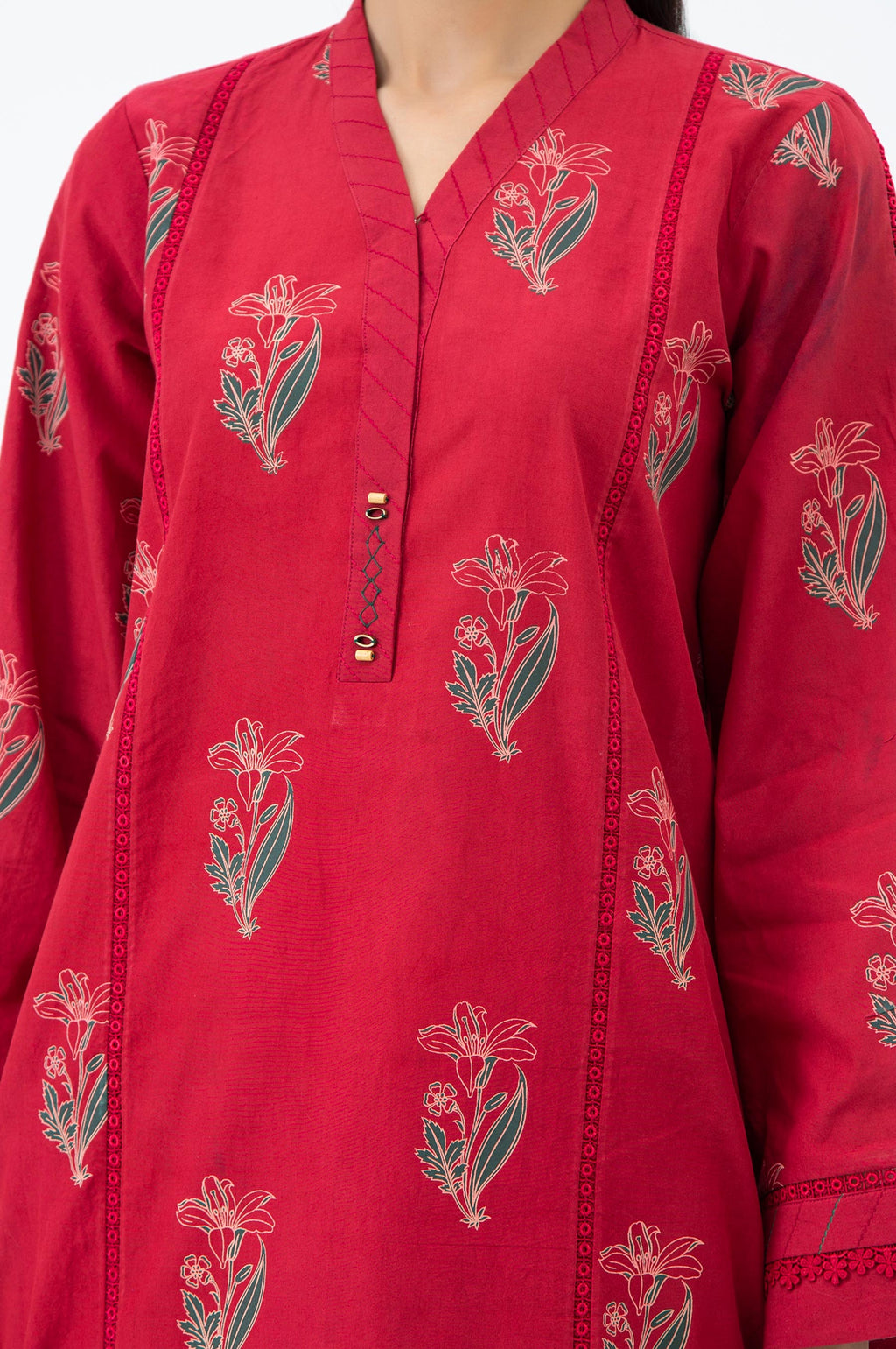 STITCHED PRINTED SHIRT BOTTOM