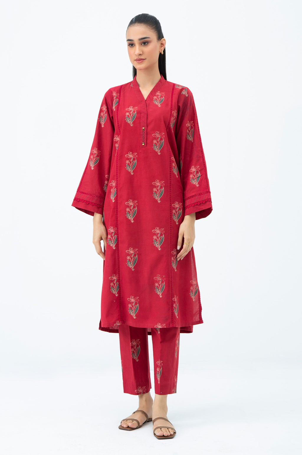 STITCHED PRINTED SHIRT BOTTOM