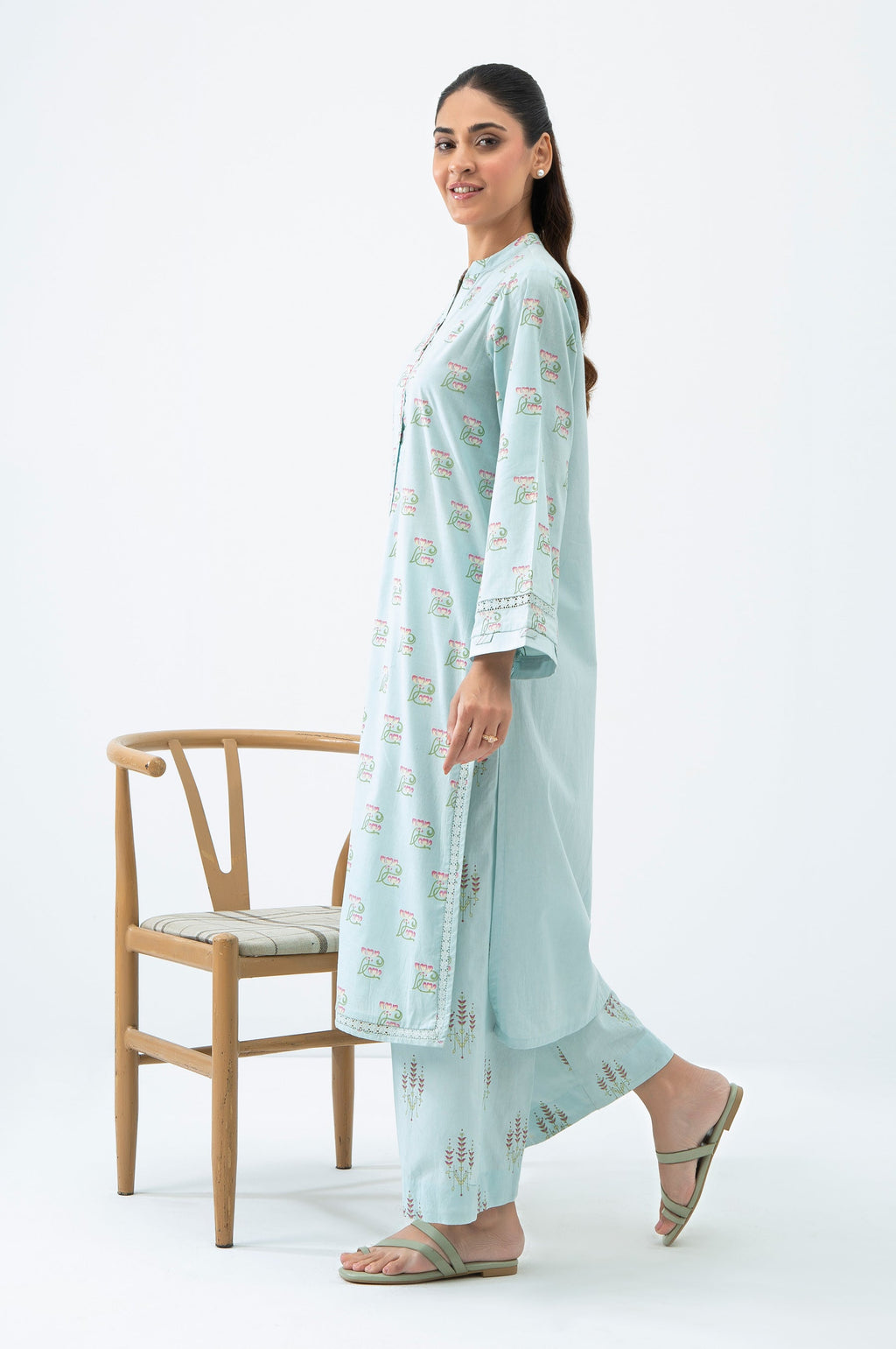 STITCHED PRINTED SHIRT BOTTOM