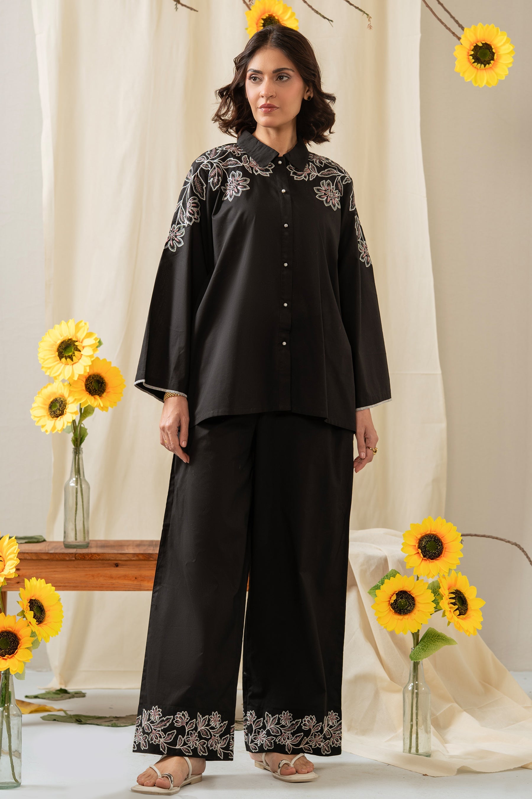 EMBROIDERED CAMBRIC CO-ORD SET (FACTORY E-OUTLET)
