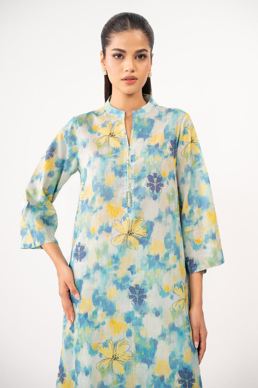 STITCHED PRINTED SHIRT BOTTOM