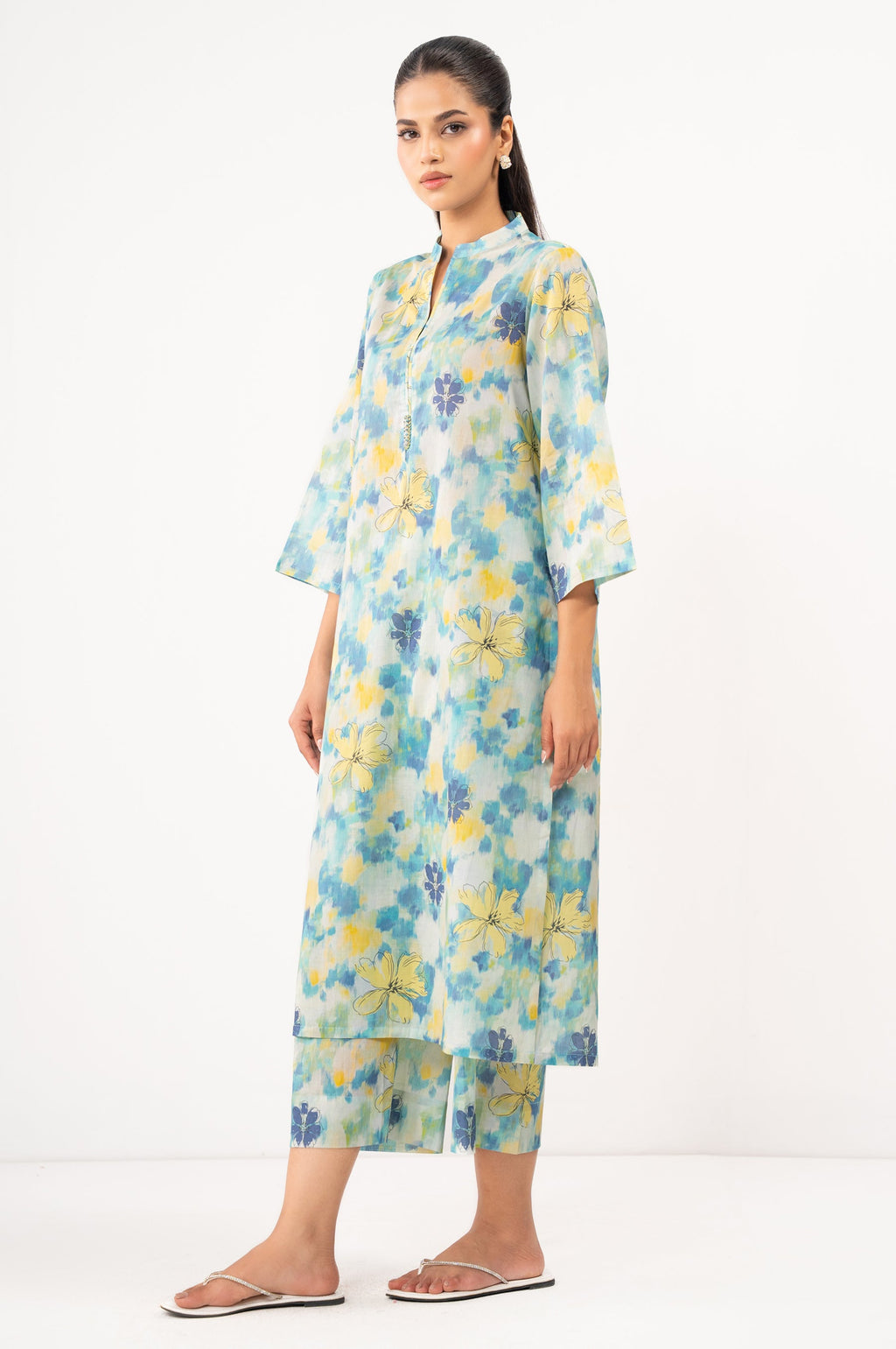 STITCHED PRINTED SHIRT BOTTOM