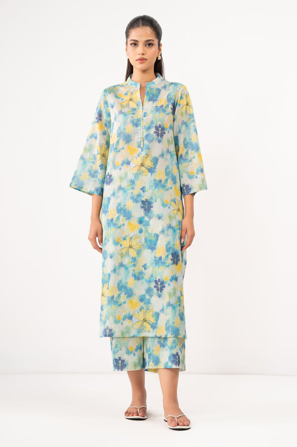 Stitched 2 Piece Digital Printed Cambric Suit