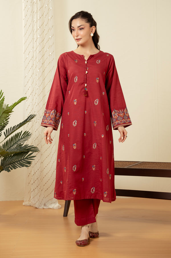 STITCHED EMBROIDERED SHIRT BOTTOM