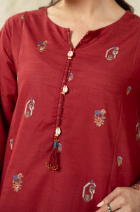 STITCHED EMBROIDERED SHIRT BOTTOM