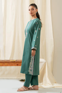 EMBROIDERED TENCEL STITCHED 2 PIECE SUIT