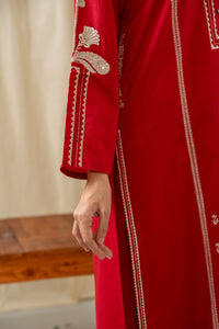 STITCHED EMBROIDERED SLUB LAWN SUIT