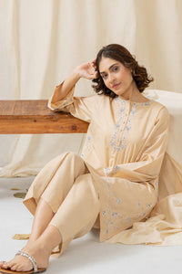 EMBROIDERED SLUB STITCHED 2 PIECE SUIT
