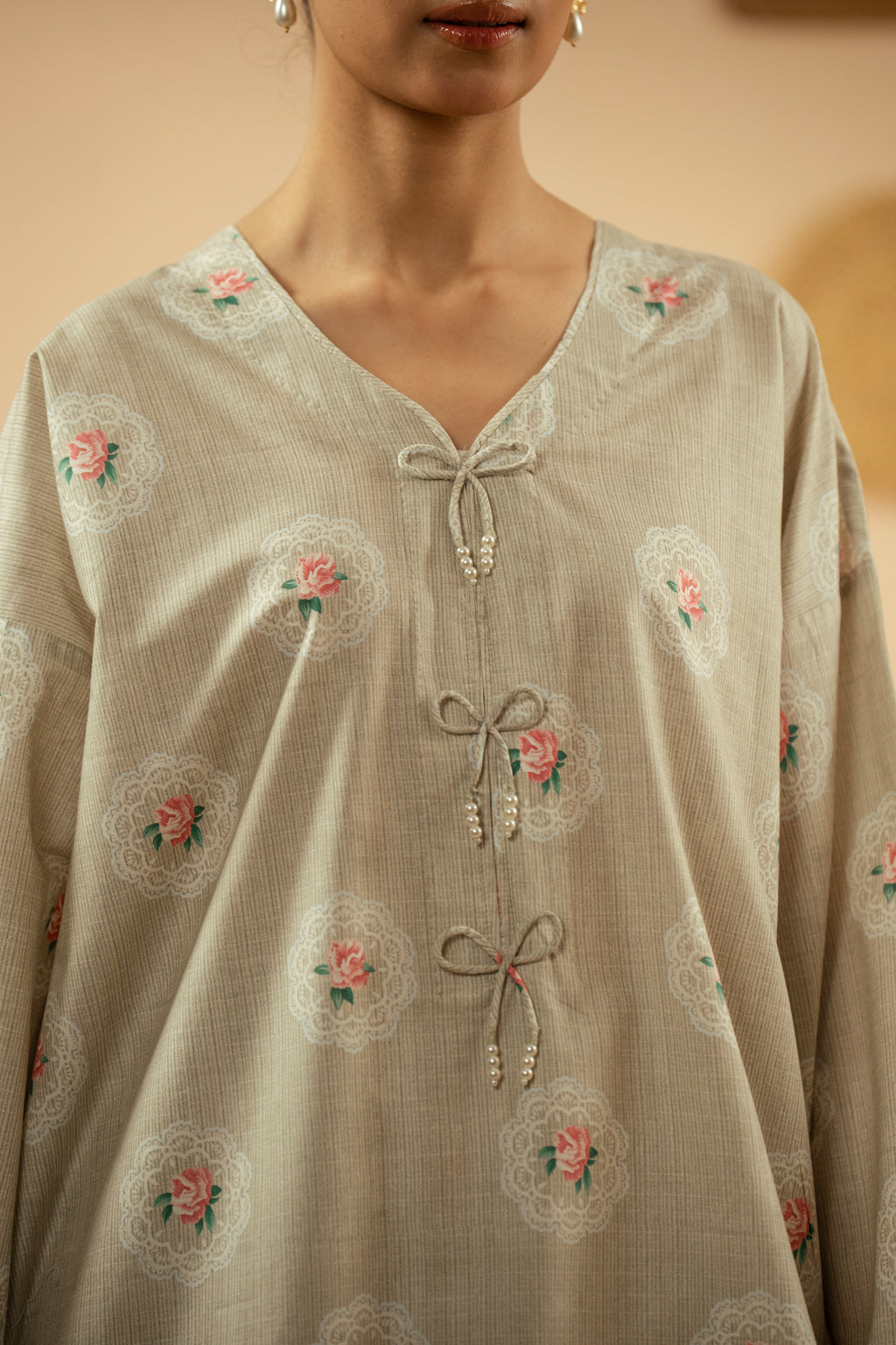 PRINTED CAMBRIC STITCHED 2 PIECE SUIT