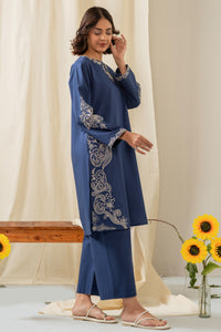 STITCHED EMBROIDERED CAMBRIC SUIT