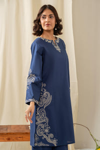 STITCHED EMBROIDERED CAMBRIC SUIT