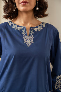 STITCHED EMBROIDERED CAMBRIC SUIT