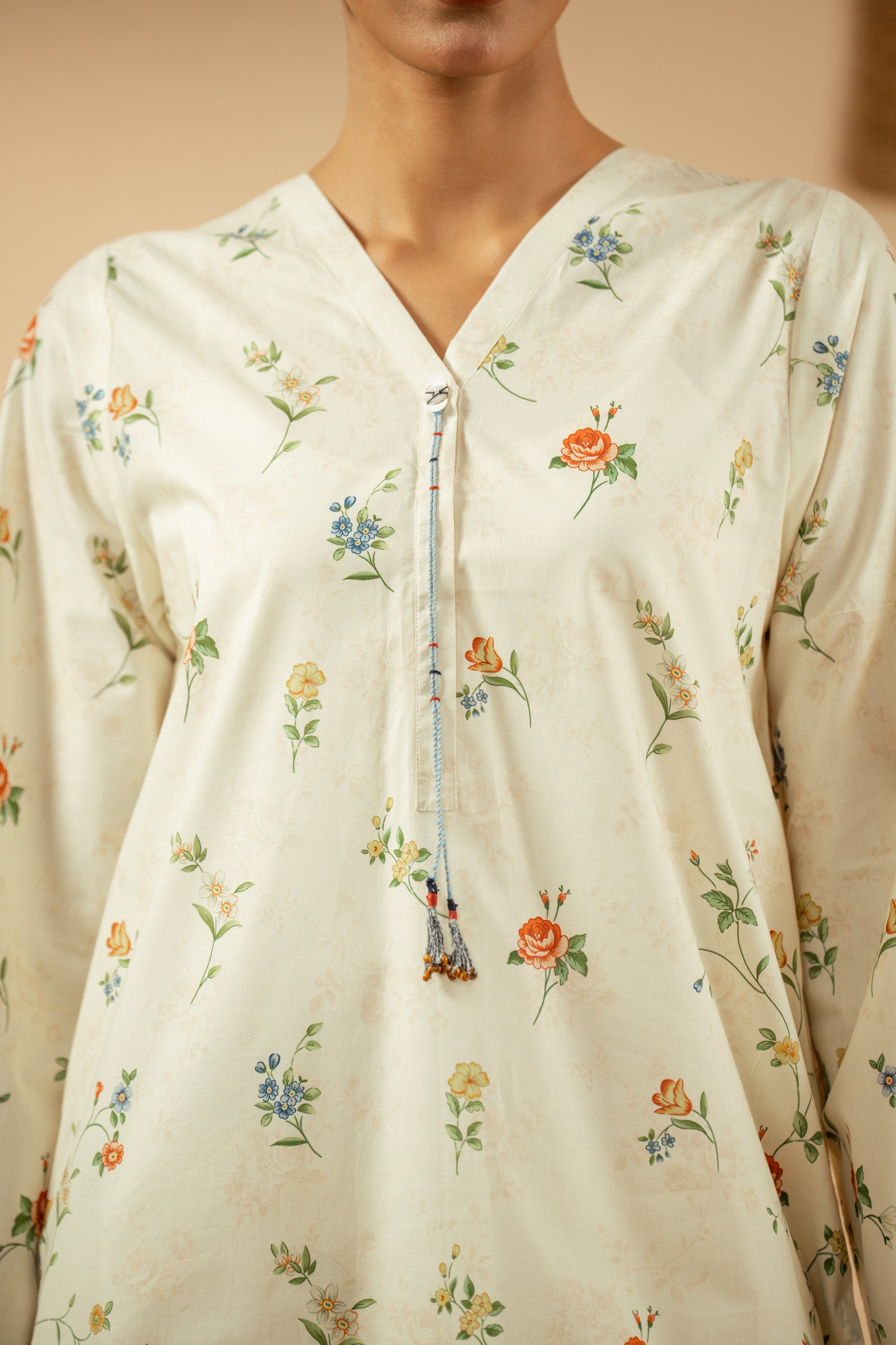 PRINTED CAMBRIC STITCHED 2 PIECE SUIT
