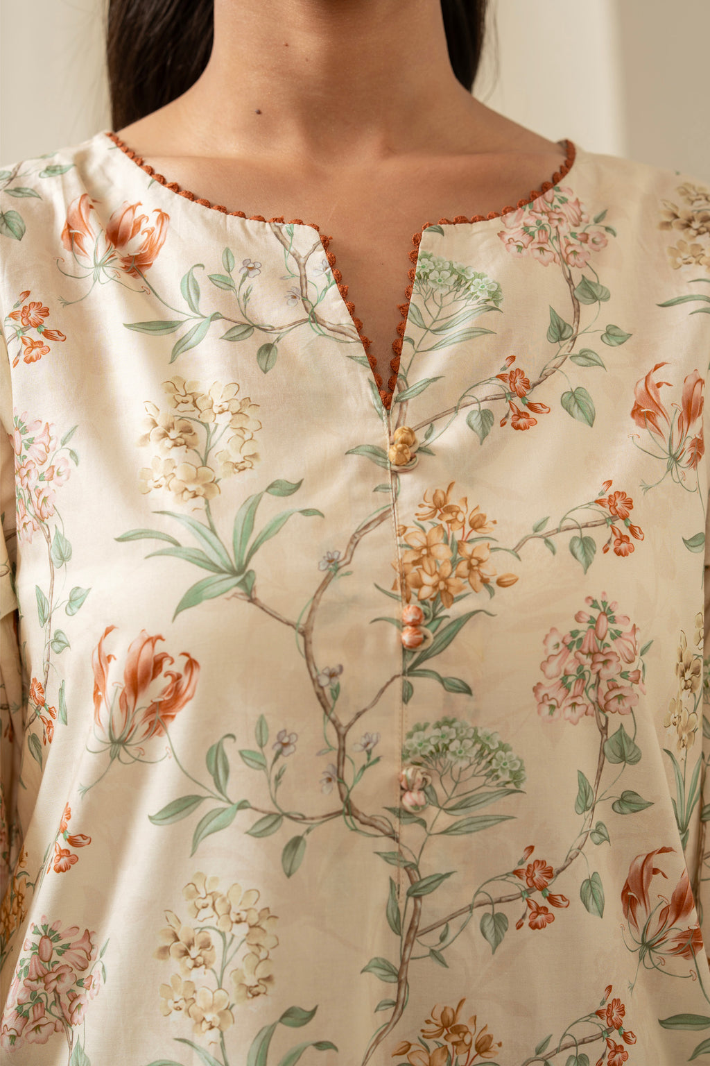 PRINTED CAMBRIC STITCHED 2 PIECE SUIT