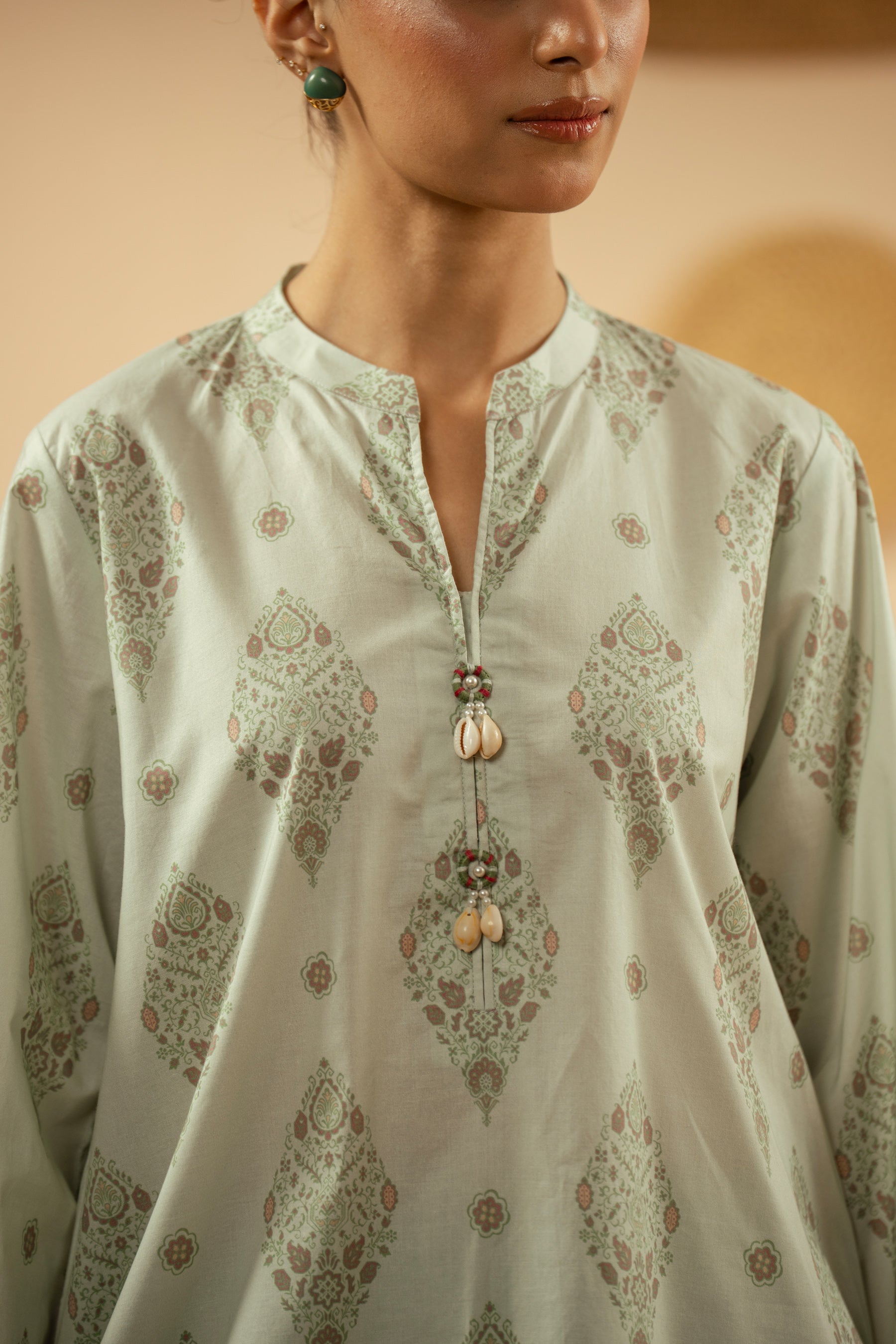 PRINTED CAMBRIC STITCHED SHIRT BOTTOM
