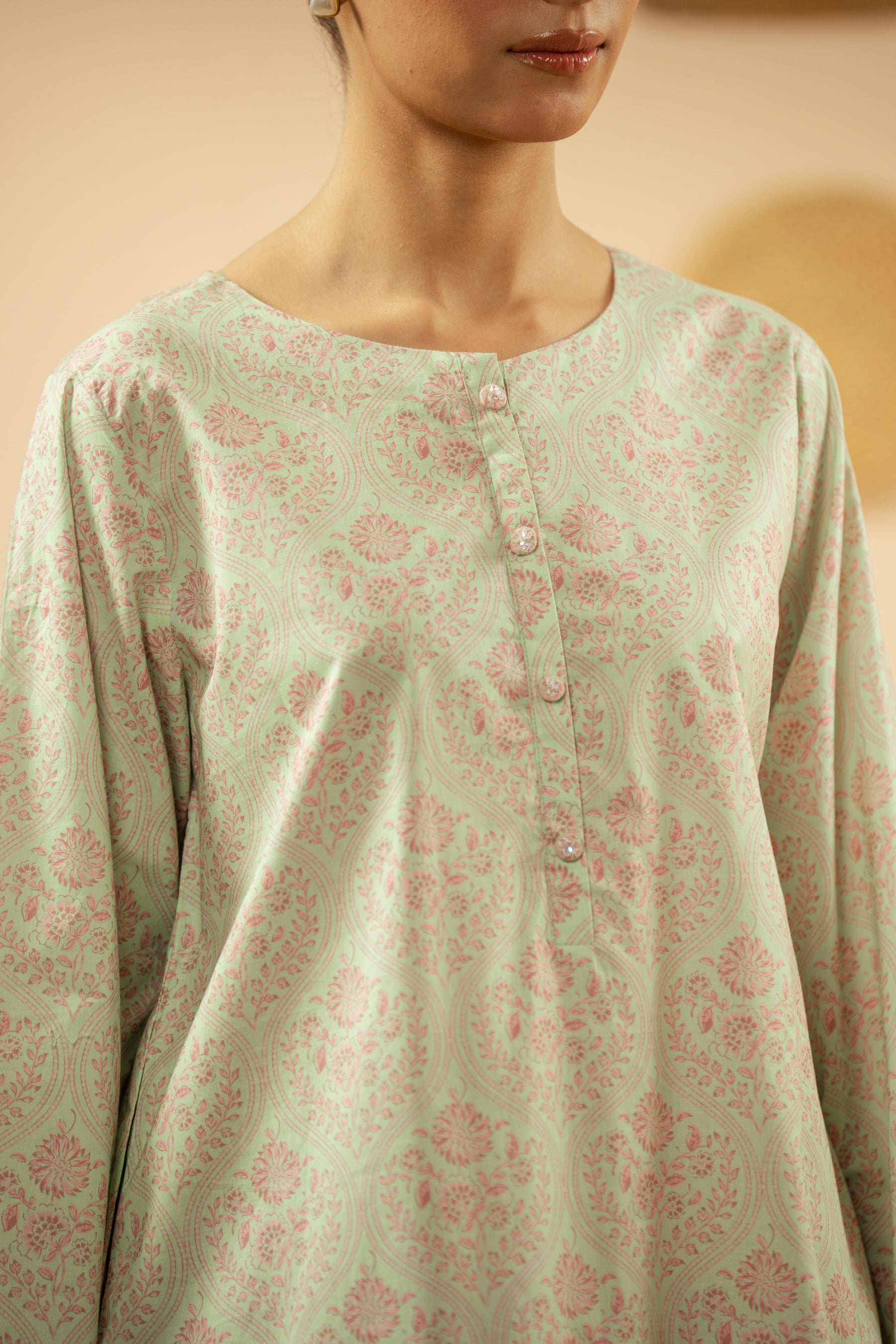 PRINTED CAMBRIC STITCHED 2 PIECE SUIT