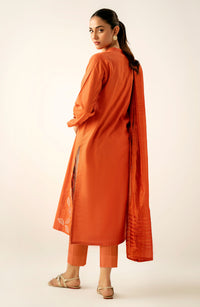 Stitched 3 Piece Embroidered Cotton Slub Suit