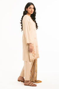 EMBROIDERED TWILL KHADDAR STITCHED 3 PIECE SUIT