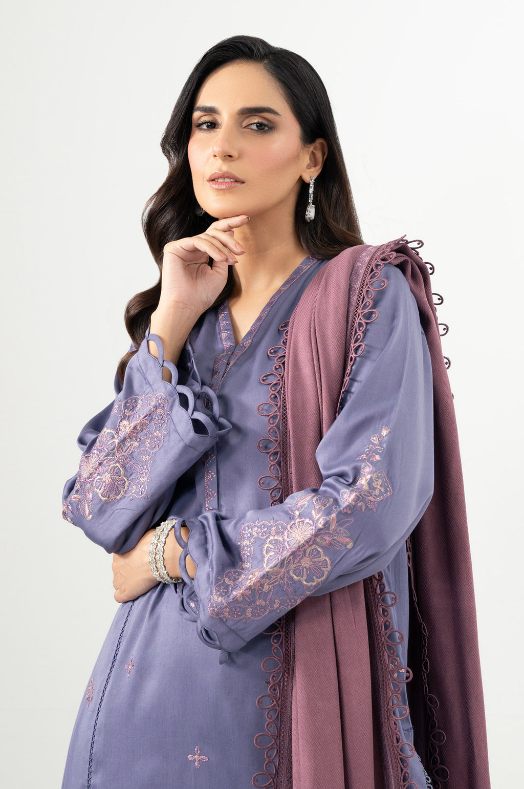 UNSTITCHED EMBROIDERED SUIT
