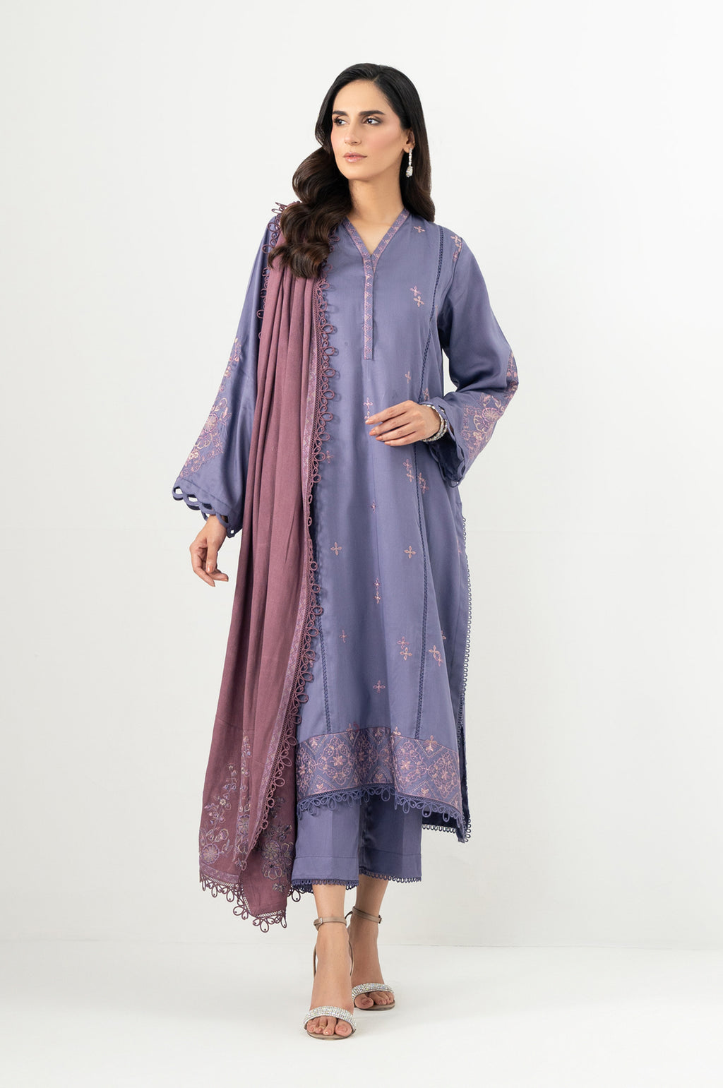UNSTITCHED EMBROIDERED SUIT