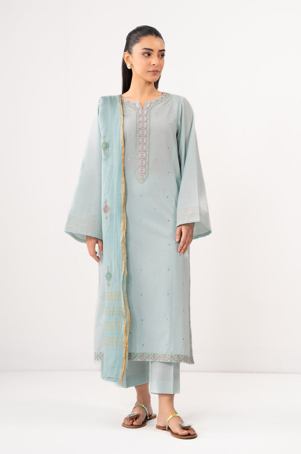 Stitched 3 Piece Embroidered Cambric Suit