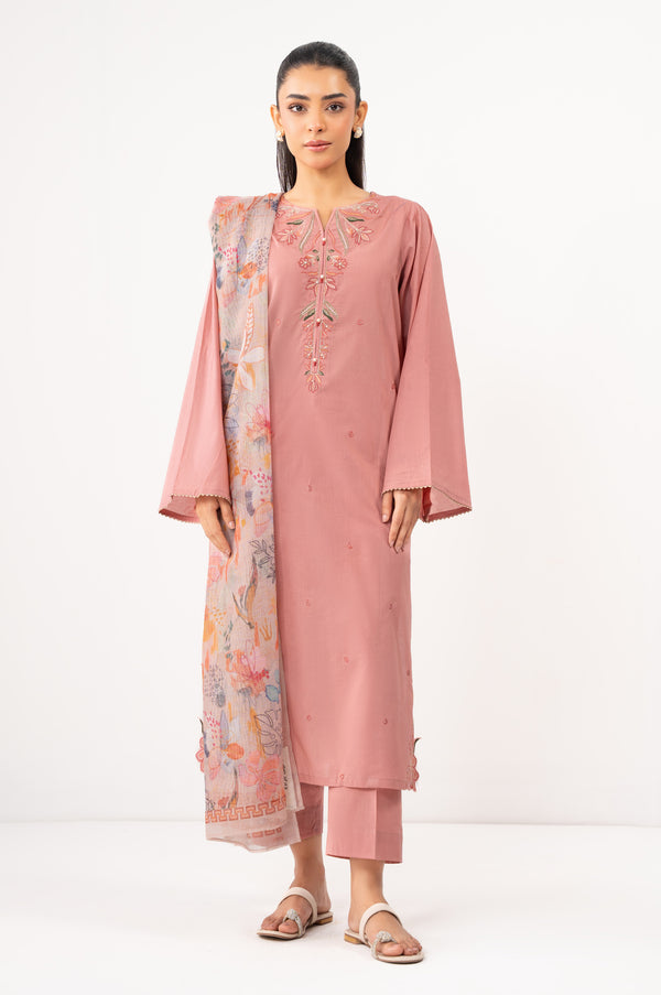 Stitched 3 Piece Embroidered Cambric Suit