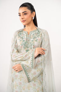 STITCHED EMBROIDERED DULL RAW SILK SHIRT BOTTOM (FACTORY E-OUTLET)