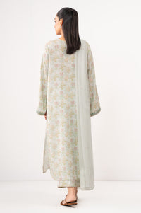 STITCHED EMBROIDERED DULL RAW SILK SHIRT BOTTOM (FACTORY E-OUTLET)