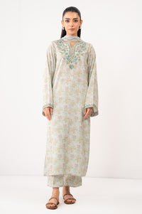 STITCHED EMBROIDERED DULL RAW SILK SHIRT BOTTOM (FACTORY E-OUTLET)
