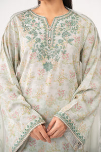 STITCHED EMBROIDERED DULL RAW SILK SHIRT BOTTOM (FACTORY E-OUTLET)