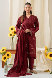 EMBROIDERED BOTH SIDE SLUB STITCHED 3 PIECE SUIT