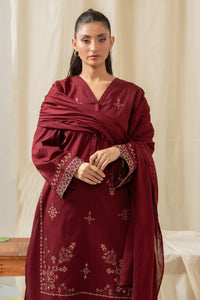 EMBROIDERED BOTH SIDE SLUB STITCHED 3 PIECE SUIT