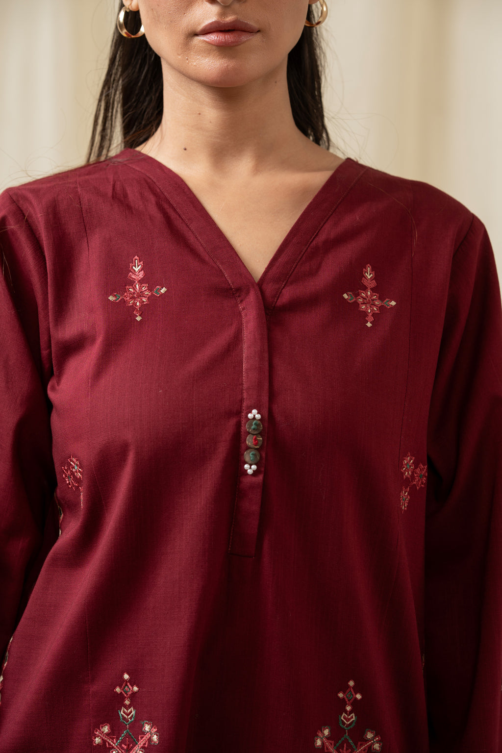 EMBROIDERED BOTH SIDE SLUB STITCHED 3 PIECE SUIT