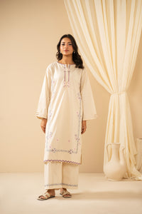 STITCHED EMBROIDERED CAMBRIC SUIT
