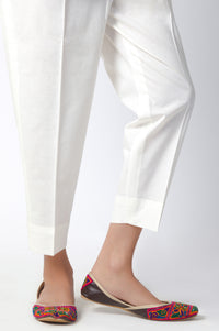 Basic Cambric Cigarette Pants - Off White
