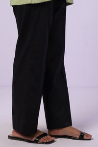 Solid Straight Pants Relax Fit - Black