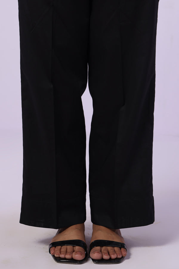 Basic Cambric Straight Pants Relax Fit - Black