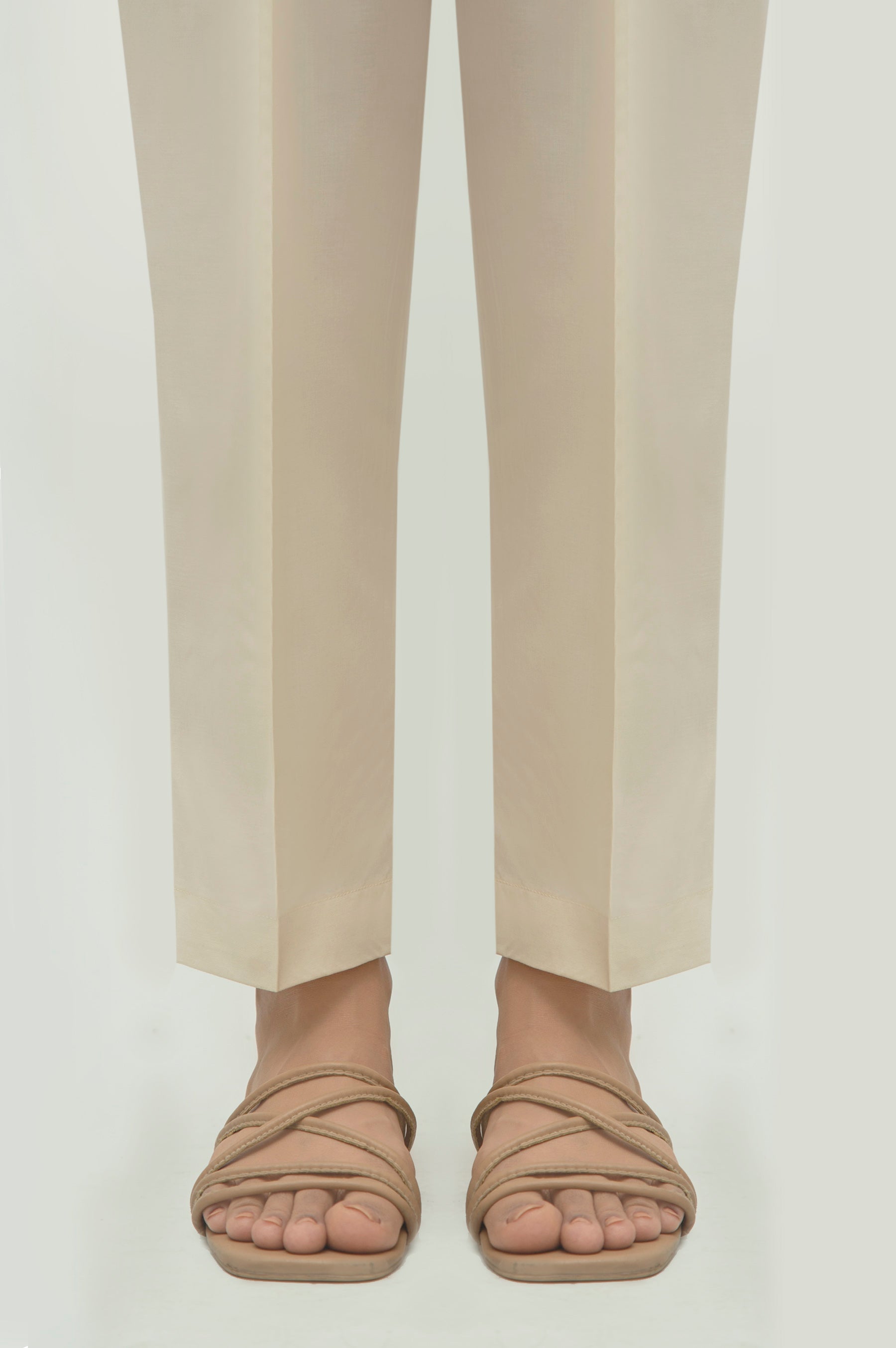 Basic Cambric Cigarette Pants - Regular Fit