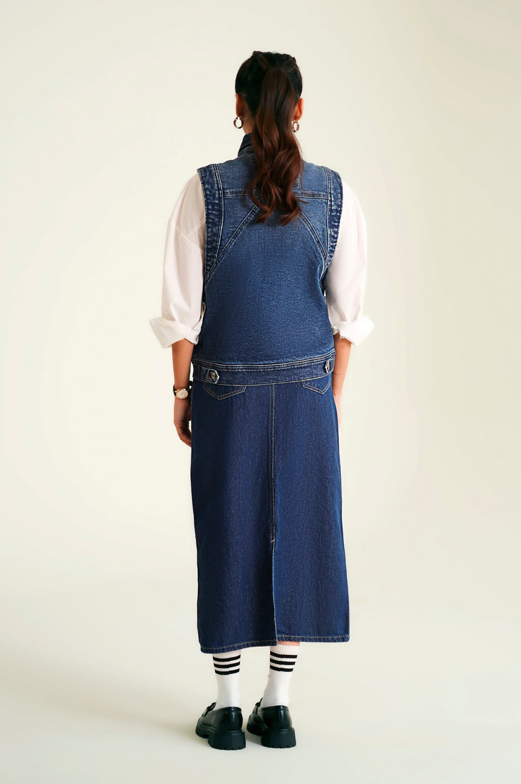 Sleeveless Denim Jacket - Dark Blue