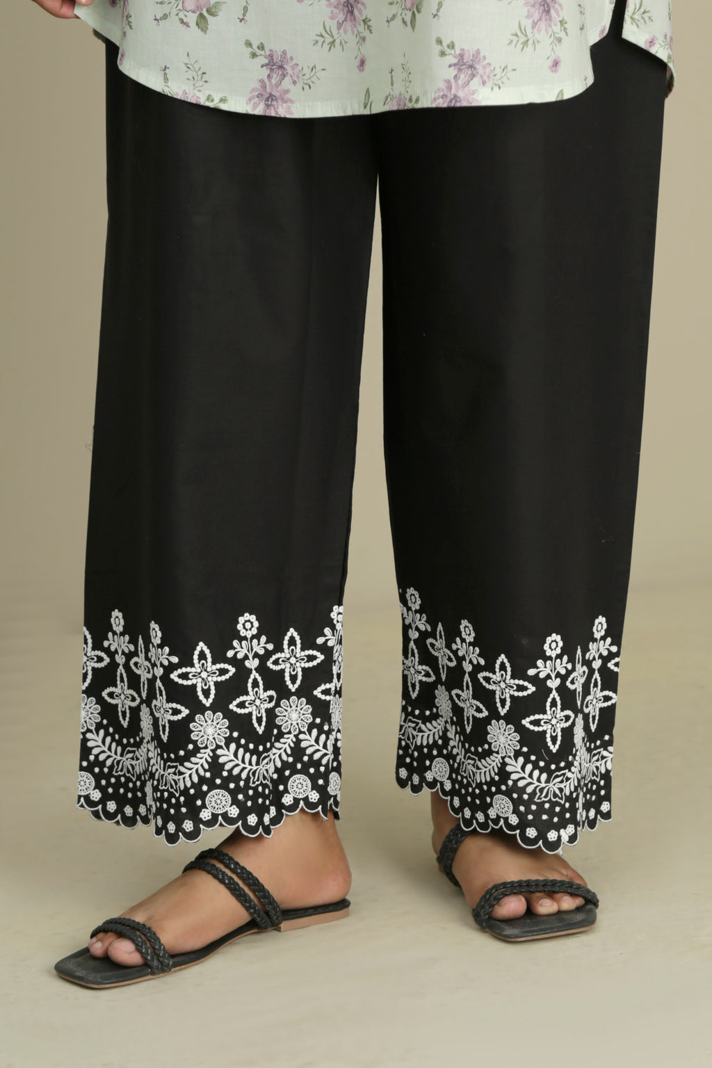 CHIKANKARI CAMBRIC CULOTTES