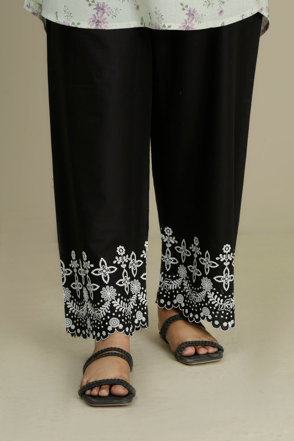 CHIKANKARI CAMBRIC CULOTTES