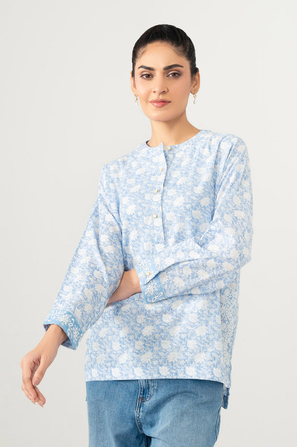 Stitched 1 Piece Printed Khaddar Shirt