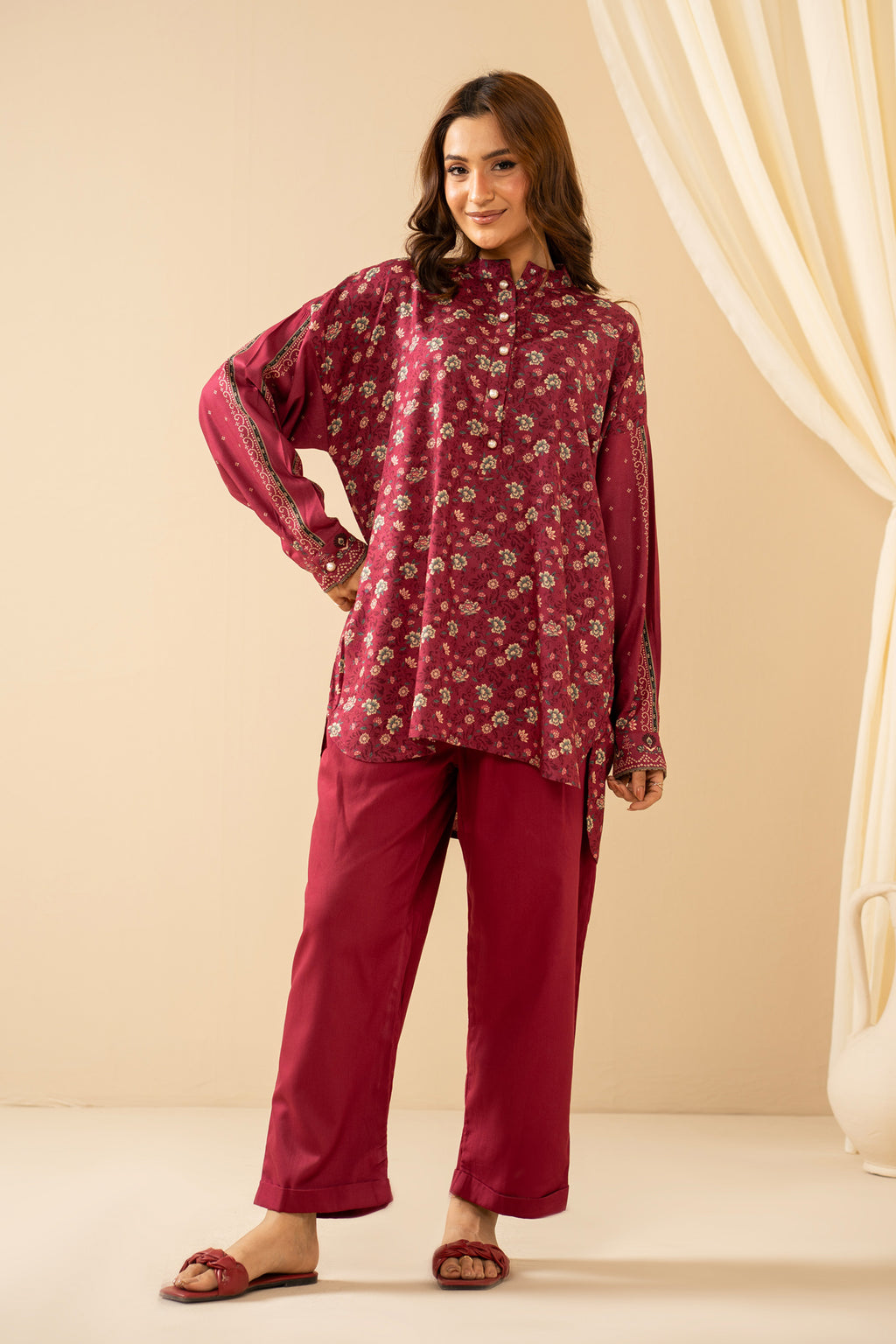 PRINTED SHIRT BOTTOM SUIT