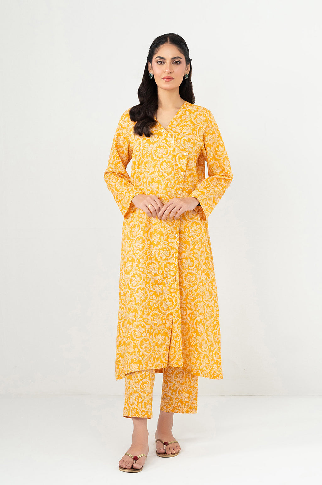 Stitched 2 Piece Printed Cambric Suit