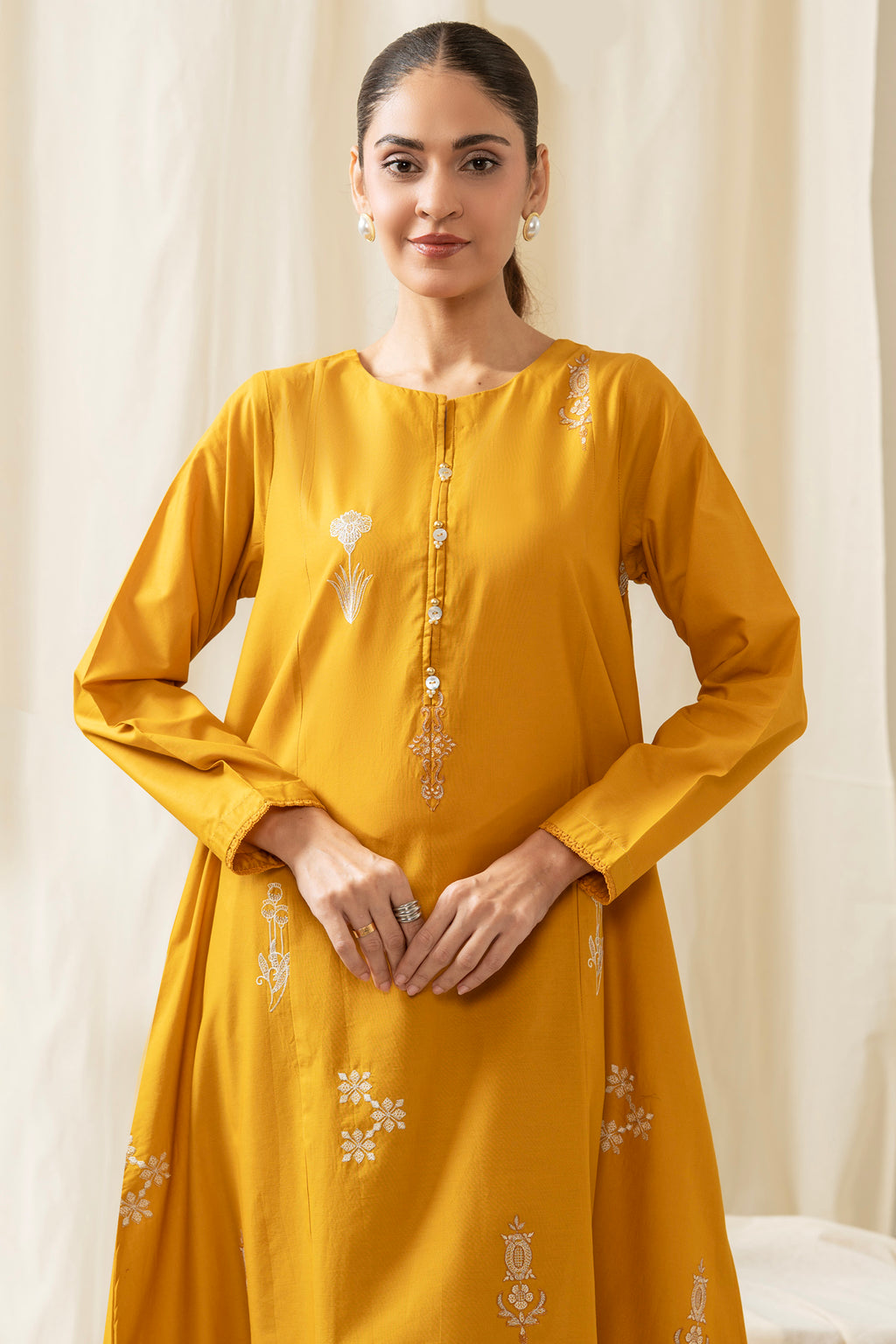EMBROIDERED CAMBRIC STITCHED 2 PIECE SUIT