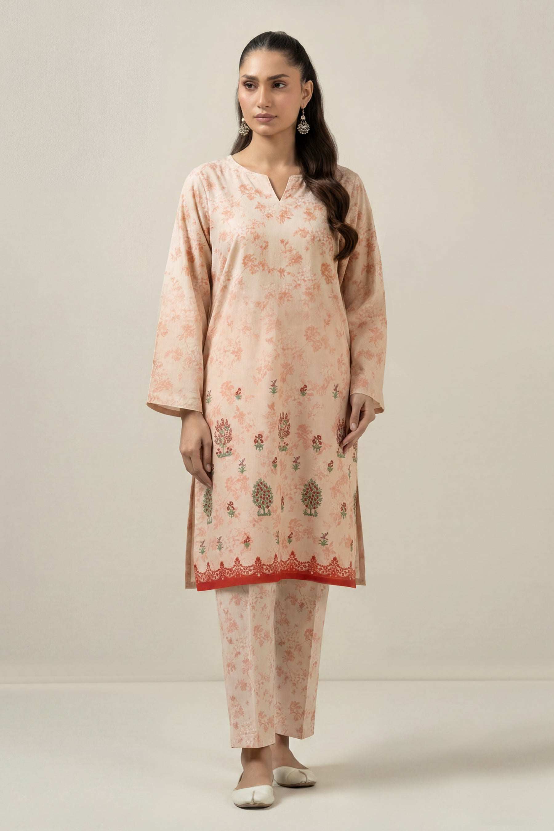 PRINTED RAW SILK UNSTITCHED SHIRT BOTTOM SUIT
