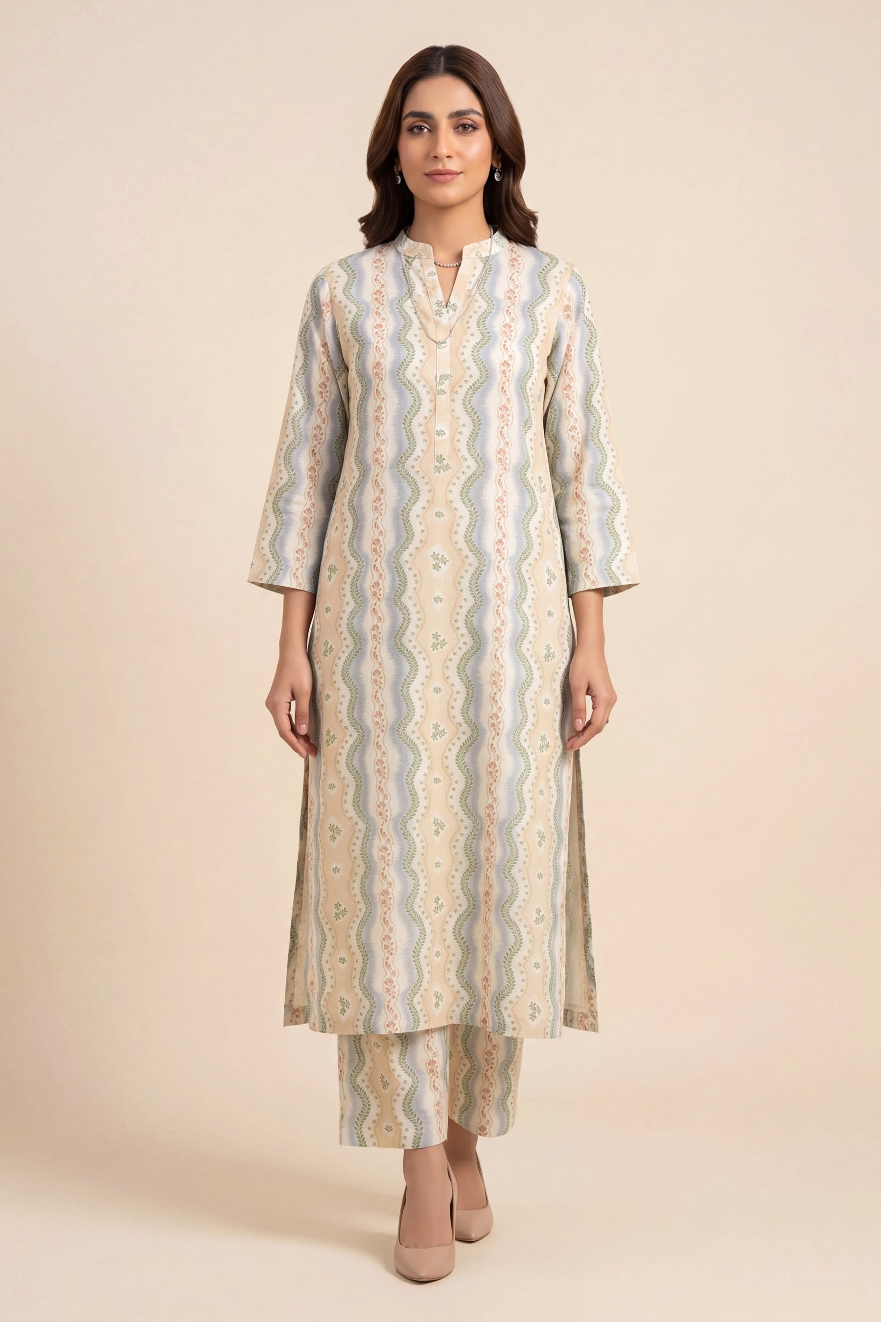 PRINTED RAW SILK UNSTITCHED SHIRT BOTTOM SUIT