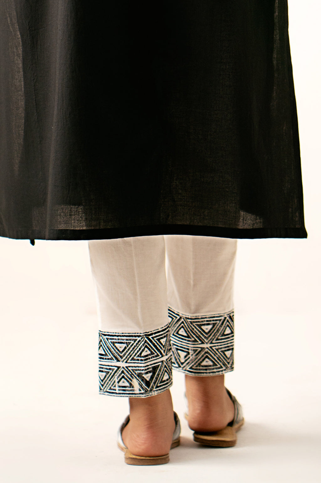 Embroidered Cambric Bottom - White