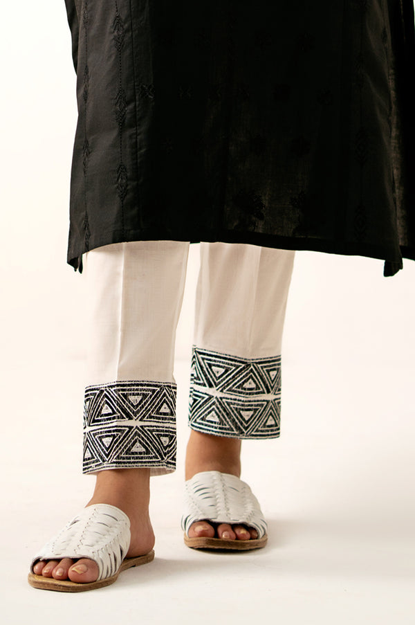 Embroidered Cambric Bottom - White