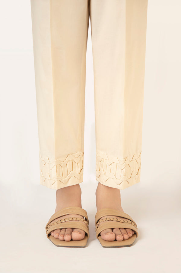 Embroidered Straight Cambric Pants - Relax Fit